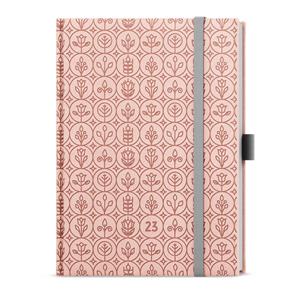 Weekly Diary 2023 Prokop Vivella extra B6 - Pastel pink - Flora