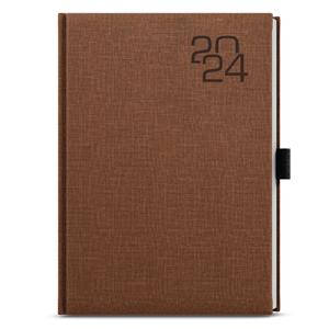Weekly Diary 2024 Oskar Fabric A5 - Brown
