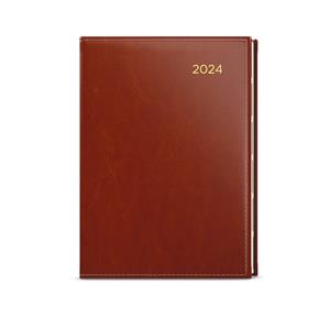 Weekly Diary 2024 Oskar Premier A5 - Brown