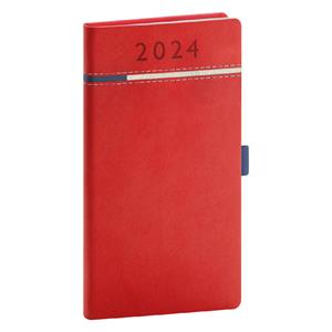 Weekly Diary 2024 Pocket Tomy - red/blue