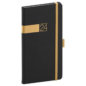 Weekly Diary 2024 Pocket Twill - black/gold