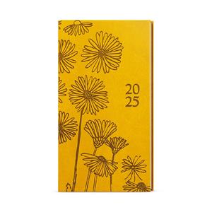 Weekly Diary 2025 Jakub Vivella pocket with hot stamping - ocher - Flowers