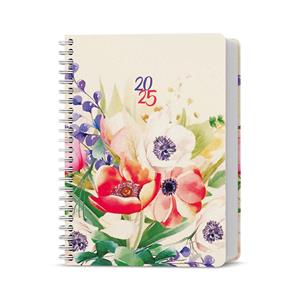 Weekly Diary 2025 Oskar Lamino Twin wire A5 - Flowers