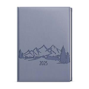 Weekly Diary 2025 Oskar Vivella A5 with hot stamping - dove gray - Mountains