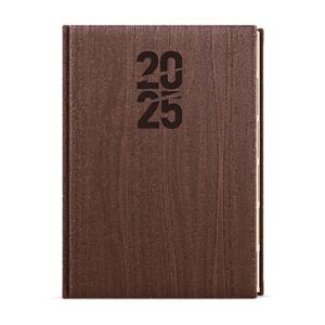 Weekly Diary 2025 Oskar Wood A5 - brown