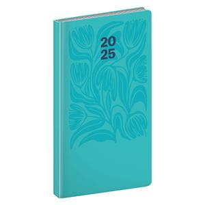 Weekly diary 2025 pocket Cambio - turquoise flowers