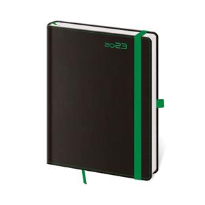 Weekly diary A5 2023 Black Green