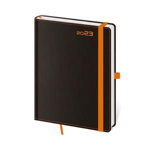 Weekly diary A5 2023 Black Orange