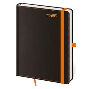 Weekly Diary A5 2026 Black Orange