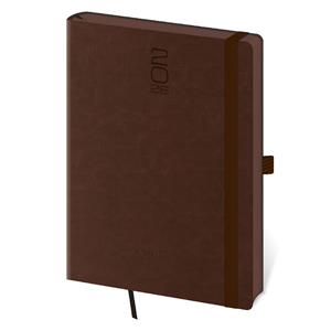 Weekly diary A5 2026 Memory with elastic band - dark brown