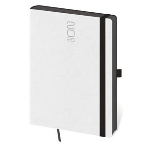 Weekly diary A5 2026 Memory with elastic band - white