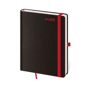 Weekly diary B6 2023 Black Red