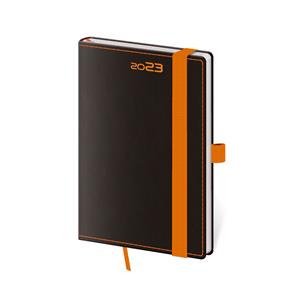 Weekly pocket diary 2023 Black Orange