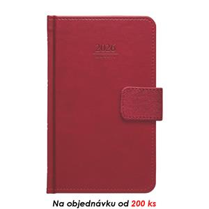 Weekly pocket diary 2026 Slovak Gemma with loop - red